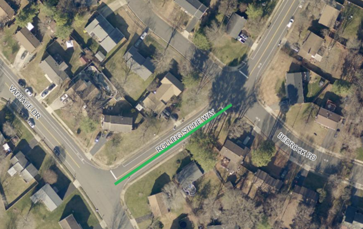 2. Please rank your preferred option for Rolling Stone Way by priority from Vantage Drive to Bedrock Road.